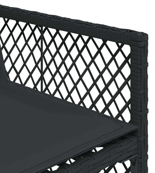 VidaXL 15 Részes Kerti Étkezőgarnitúra - Fekete Polyrattan