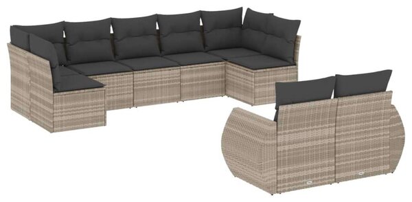 VidaXL Polyrattan Kerti Ülőgarnitúra - 9 részes