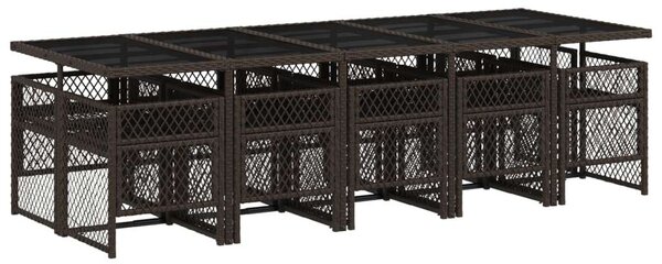 VidaXL 11 részes barna polyrattan kerti ülőgarnitúra párnákkal
