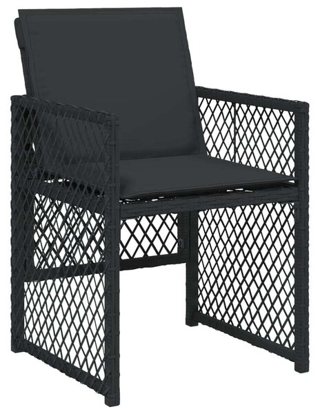 VidaXL 15 Részes Kerti Étkezőgarnitúra - Fekete Polyrattan