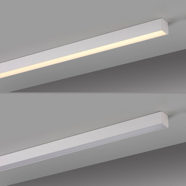 PURE LED mennyezeti lámpa Lines, fehér, 110 cm, CCT, távirányító, dimmelhető, Fehér / opál, Nappali / Étkező, Alumínium, Modern