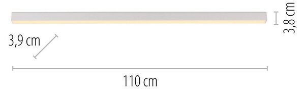 PURE LED mennyezeti lámpa Lines, fehér, 110 cm, CCT, távirányító, dimmelhető, Fehér / opál, Nappali / Étkező, Alumínium, Modern