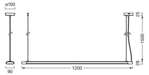 OSRAM LED lógó világítás Office line Slab fekete 4000 K dimmelhető, dimmelhető, Fekete, Dolgozószoba / Iroda, Alumínium, Modern
