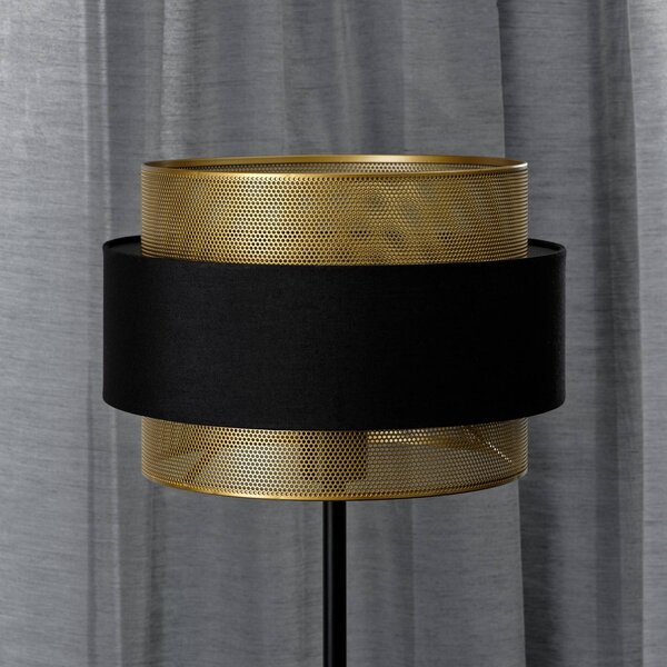 OSRAM Decor Hornet álló lámpa, fekete/arany, E27, magasság 175 cm, Fekete, Nappali / Étkező, Textil / szövet / selyem, Modern