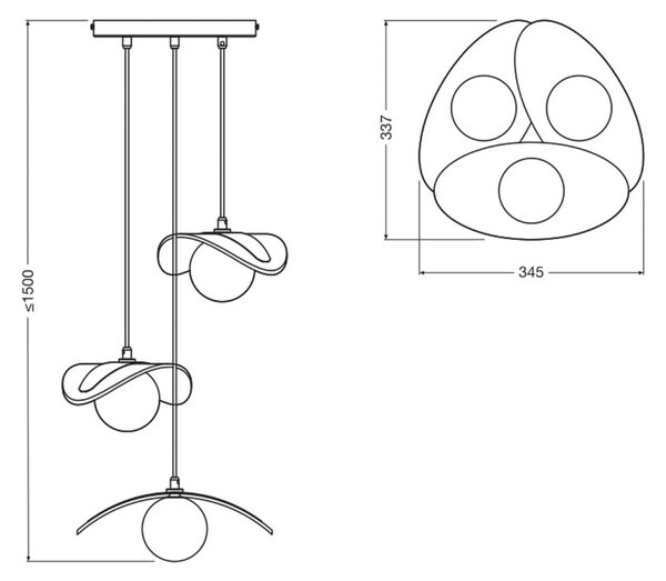 OSRAM Decor Pearl lógó világítás, 3 izzós, bézs, filc, G9, dimmelhető, Krém / borostyánsárga, Nappali / Étkező, Textil / szövet / selyem, Modern