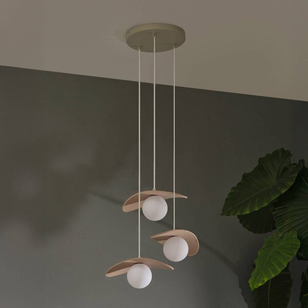 OSRAM Decor Pearl lógó világítás, 3 izzós, bézs, filc, G9, dimmelhető, Krém / borostyánsárga, Nappali / Étkező, Textil / szövet / selyem, Modern