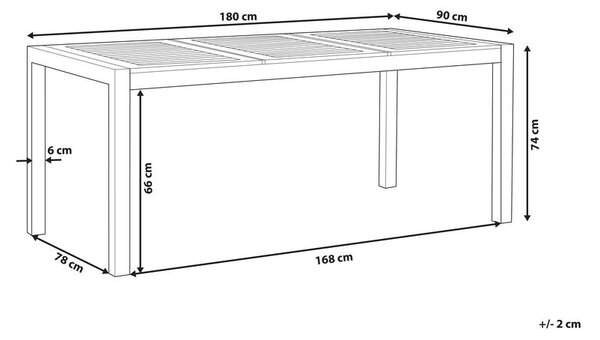 Kerti asztal GROSSETO 180 cm 90 cm Eukaliptusz fa Barna