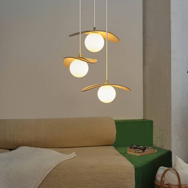 OSRAM Decor Pearl lógó világítás, 3 izzós, bézs, filc, G9, dimmelhető, Krém / borostyánsárga, Nappali / Étkező, Textil / szövet / selyem, Modern