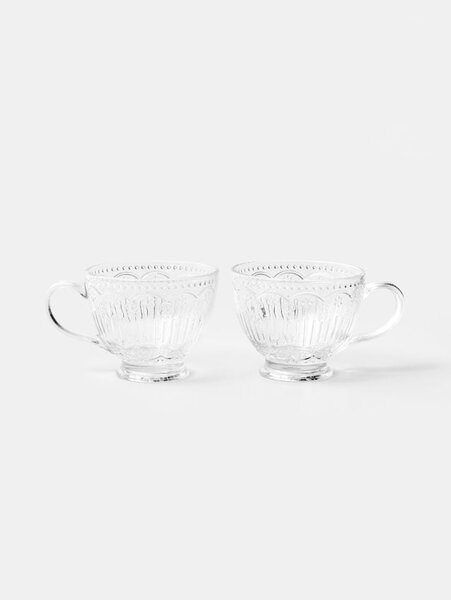 Sinsay - Üvegcsészék dombornyomott mintával 2 pack - clear