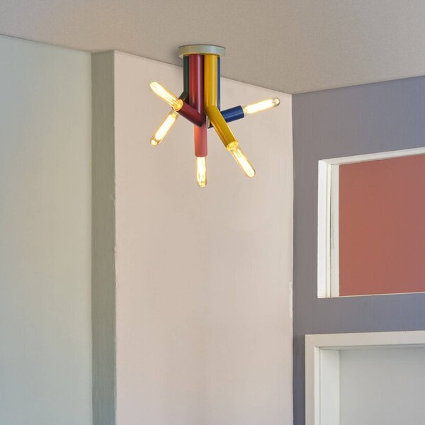 OSRAM Decor Straw mennyezeti világítás, 5 izzós, acél, színes, E27, dimmelhető, Többszínű, Nappali / Étkező, fém, Modern