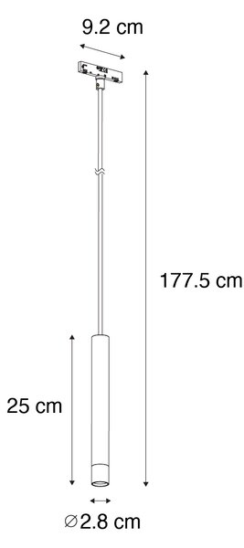 Modern fehér és bézs függőlámpa 1 fázisú sínrendszerhez - Slimline Keno