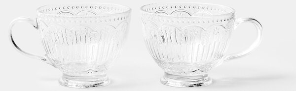 Sinsay - Üvegcsészék dombornyomott mintával 2 pack - clear