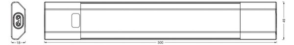 OSRAM LED pult alatti lámpa Linear Edge Sensor 50 cm fehér CCT, dimmelhető, Fehér / opál, Konyha, Alumínium