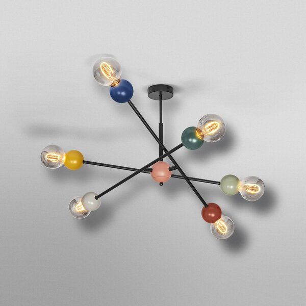 OSRAM Decor Bubble mennyezeti lámpa, 6 izzós, acél, színes, E27, dimmelhető, Többszínű, Nappali / Étkező, fém, Modern