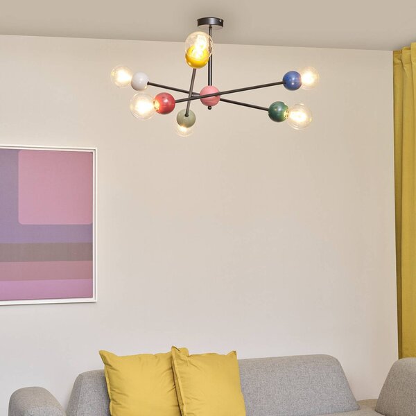 OSRAM Decor Bubble mennyezeti lámpa, 6 izzós, acél, színes, E27, dimmelhető, Többszínű, Nappali / Étkező, fém, Modern