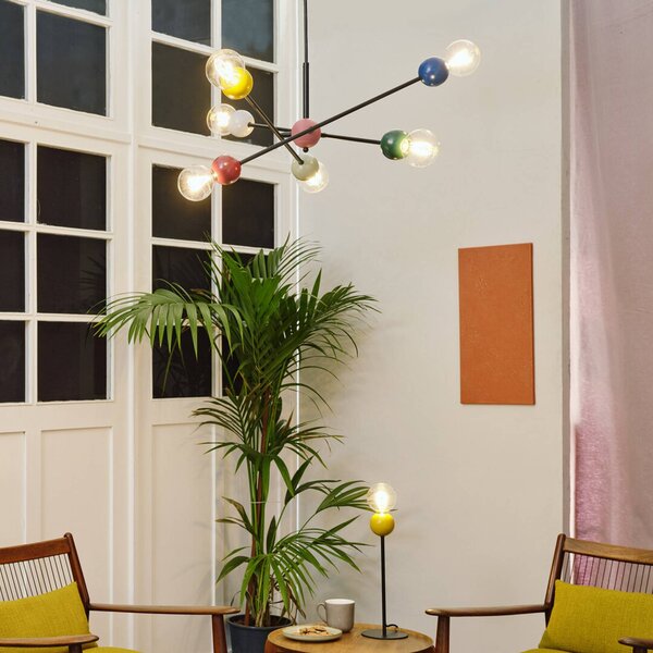 OSRAM Decor Bubble mennyezeti lámpa, 6 izzós, acél, színes, E27, dimmelhető, Többszínű, Nappali / Étkező, fém, Modern
