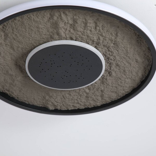 Searchlight LED mennyezeti lámpa Lumadisc, csillaghatás, fekete, Ø 41 cm, dimmelhető, Fekete, Nappali / Étkező, fém, Modern