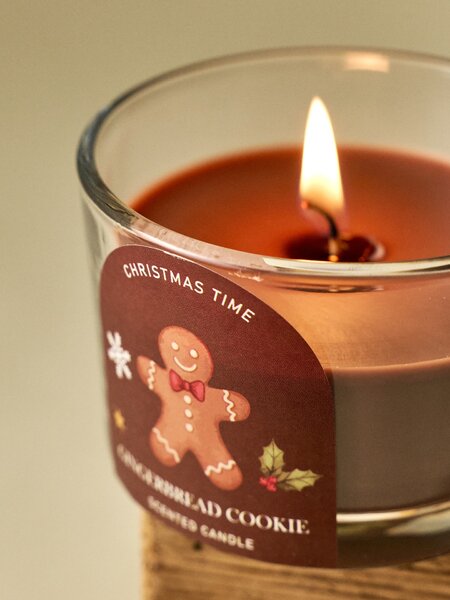 Sinsay - Karácsonyi illatgyertya mézeskalács figura mintával Gingerbread - bézs