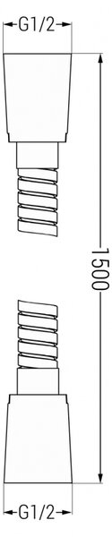 Mexen zuhanycső 150 cm, fehér - 79460-20
