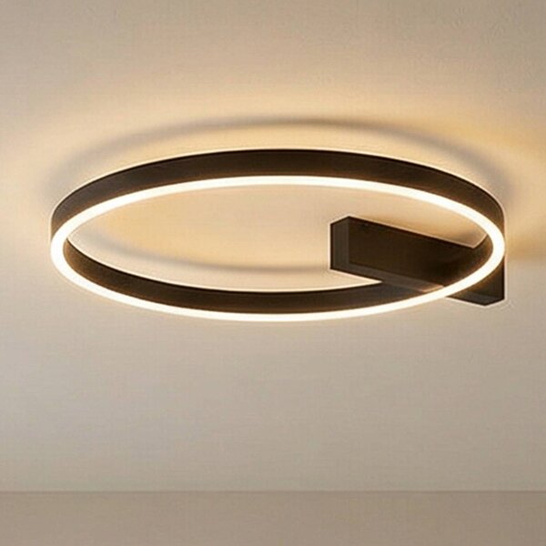 Lucande LED mennyezeti lámpa Isalin, 60 cm, fekete, CCT, dimmelhető, dimmelhető, Fekete, Nappali / Étkező, Alumínium, Modern