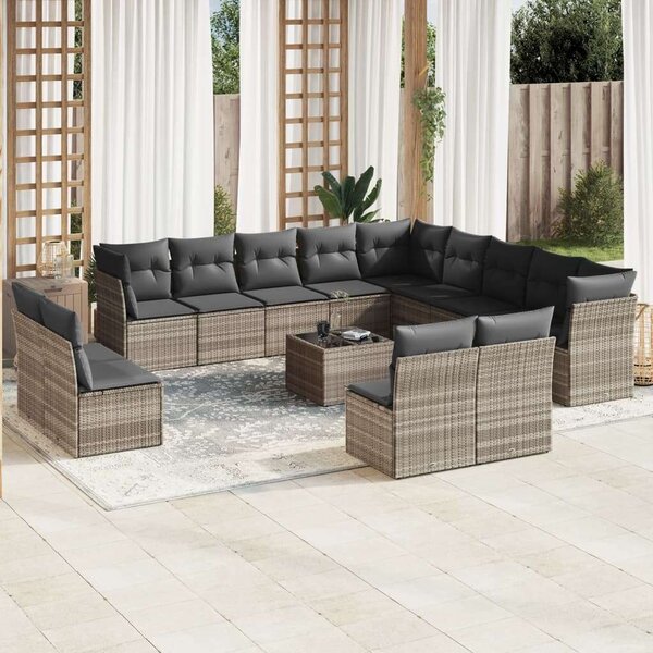 VidaXL Polyrattan Kerti Ülőgarnitúra - 14 részes