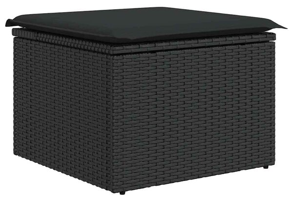 VidaXL Polyrattan Kerti Ülőgarnitúra - 9 részes - Fekete