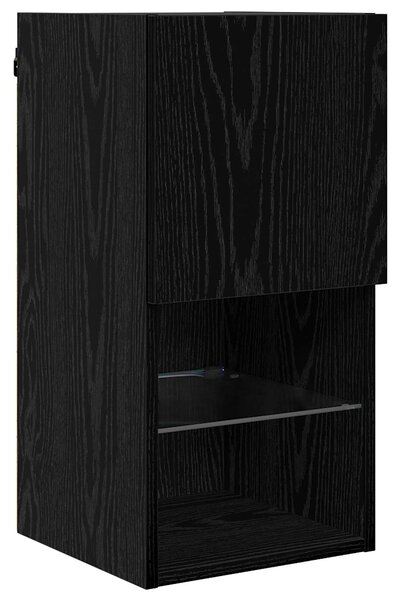 VidaXL TV Fali Szekrények 4 pcs Fekete tölgy 30,5 x 30 x 60 cm Faanyag