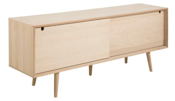 TV-állvány Norsica Evasoni 100, Természetes fa furnér, Laminált forgácslap, 71x180x45cm, Fehérített tölgy, Tölgy