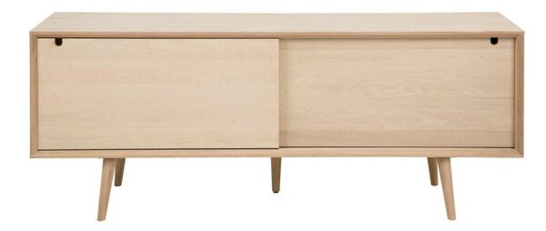TV-állvány Norsica Evasoni 100, Természetes fa furnér, Laminált forgácslap, 71x180x45cm, Fehérített tölgy, Tölgy