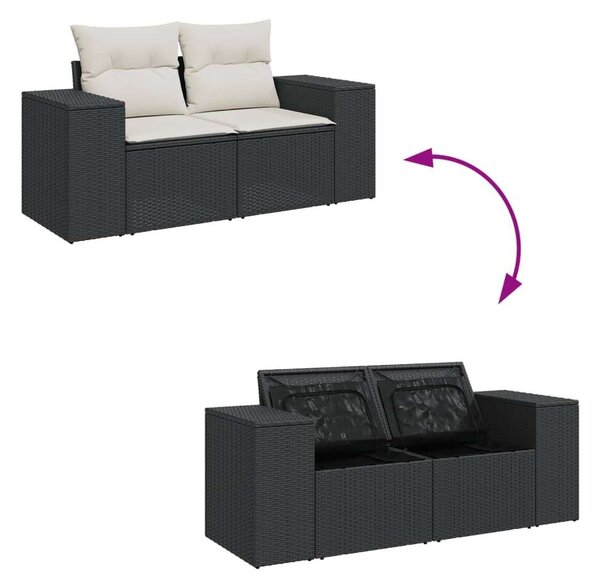 VidaXL Polyrattan Kerti Ülőgarnitúra - 6 részes - Fekete