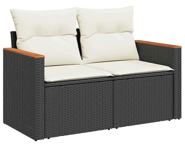 VidaXL Polyrattan Kerti Ülőgarnitúra - 7 részes - Fekete