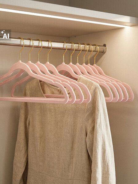 Sinsay - Bársonyos felületű vállfák 10 pack - pasztellpink