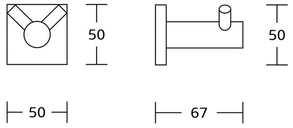 Mexen dupla törölköző horog, fekete - 7081835-70
