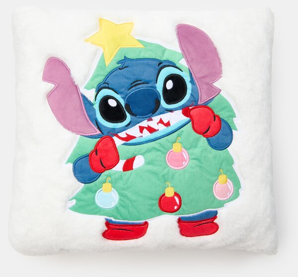 Sinsay - Gyermek dekoratív párna karácsonyi mintával Stitch - fehér