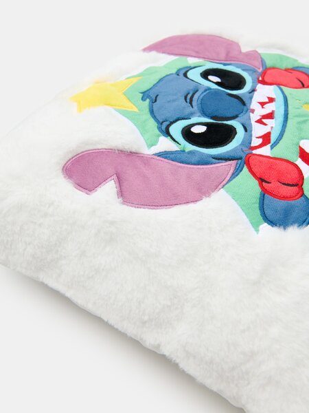 Sinsay - Gyermek dekoratív párna karácsonyi mintával Stitch - fehér
