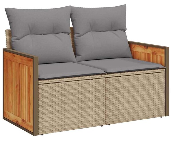 VidaXL Polyrattan Akácfa Kerti Ülőgarnitúra - 11 részes - Bézs