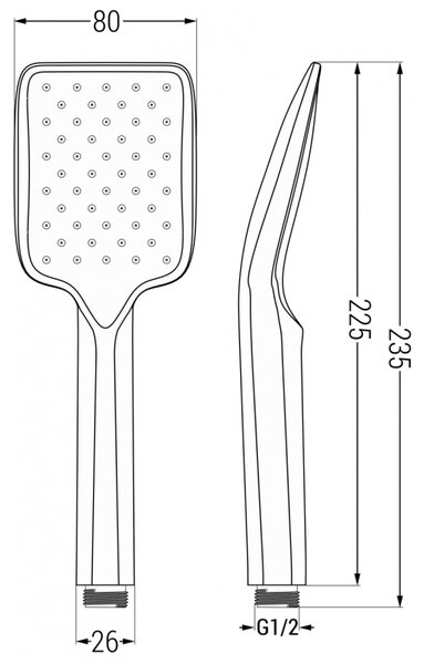Mexen Uno, rejtett zuhanygarnitúra DR62, fekete, 71435DR62-70
