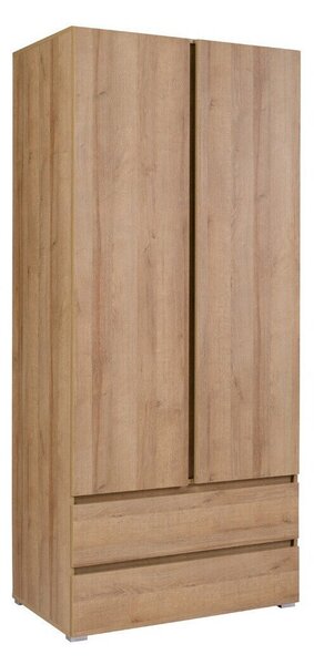 Gardróbszekrény Cirdora 101, Laminált forgácslap, 204x92x51cm, Riviera tölgy