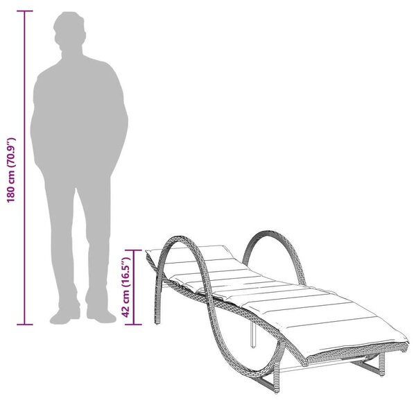 VidaXL Napozóágy Szett - 2 db Szürke Polyrattan