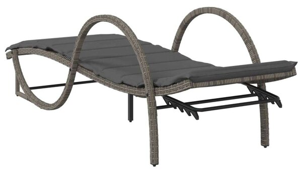 VidaXL Napozóágy Szett - 2 db Szürke Polyrattan
