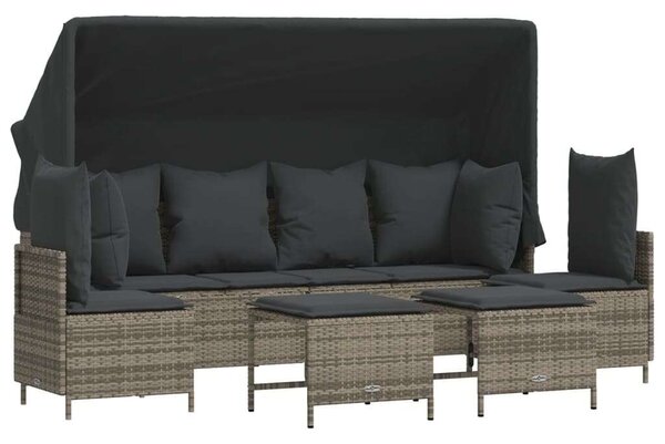 VidaXL 5 részes Polyrattan Kerti Ülőgarnitúra - Szürke