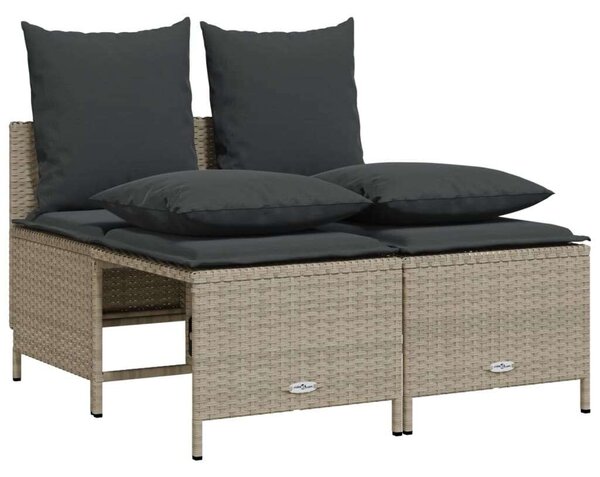 VidaXL Polyrattan Kerti Ülőgarnitúra - 5 részes - Világosszürke