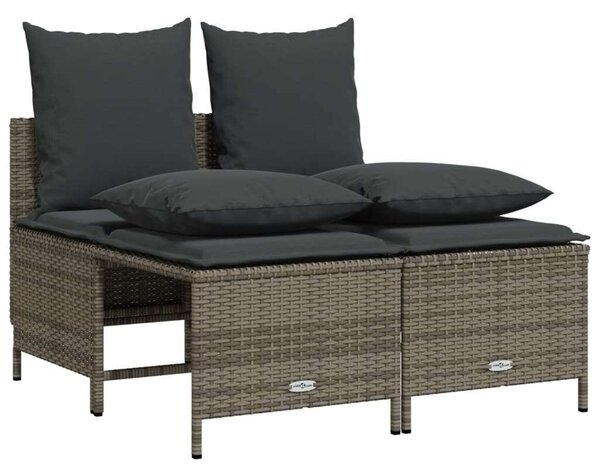 VidaXL 5 részes Polyrattan Kerti Ülőgarnitúra - Szürke