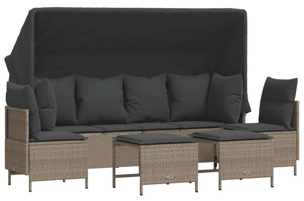 VidaXL Polyrattan Kerti Ülőgarnitúra - 5 részes - Világosszürke