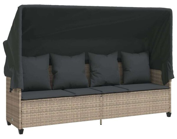 VidaXL Polyrattan Kerti Ülőgarnitúra - 5 részes - Világosszürke