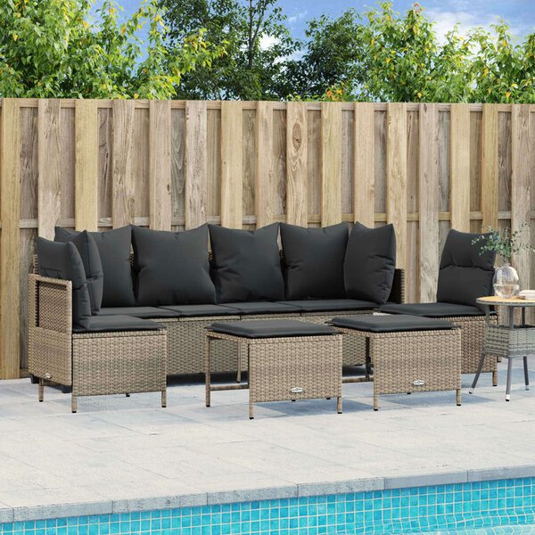 VidaXL Polyrattan Kerti Ülőgarnitúra - 5 részes - Világosszürke