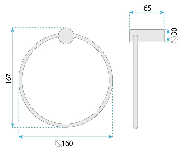 Fürdőszobai akasztó Ring 64106 SOLO Titan
