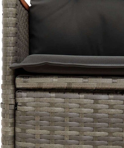 VidaXL Polyrattan Kerti Étkezőgarnitúra - 5 részes - Szürke