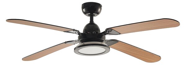 Tedric LED mennyezeti ventilátor, fekete, csendes, 133 cm – Lucande Lucande, Tedric, Fekete, Nappali, Fém, Vintage