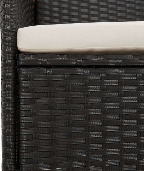 VidaXL - 11 Fős Kerti Étkezőgarnitúra - Polyrattan - Fekete